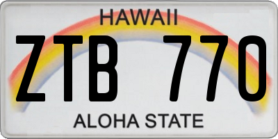 HI license plate ZTB770