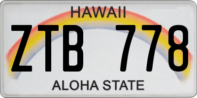 HI license plate ZTB778