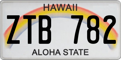 HI license plate ZTB782
