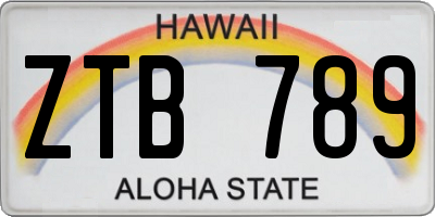 HI license plate ZTB789