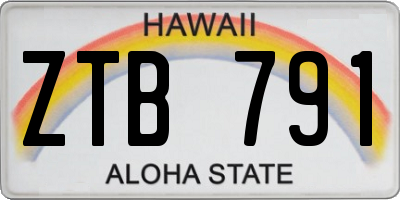 HI license plate ZTB791