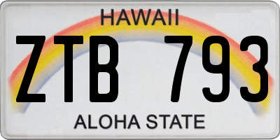 HI license plate ZTB793