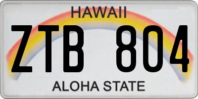 HI license plate ZTB804