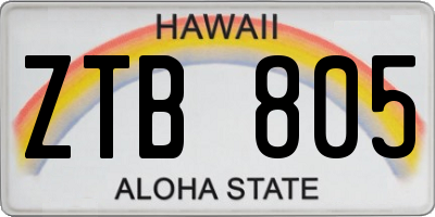 HI license plate ZTB805