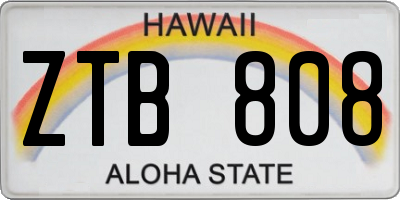 HI license plate ZTB808