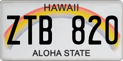 HI license plate ZTB820