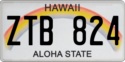 HI license plate ZTB824