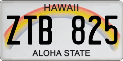 HI license plate ZTB825