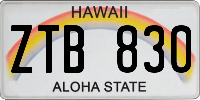 HI license plate ZTB830