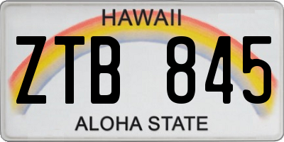 HI license plate ZTB845