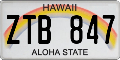 HI license plate ZTB847