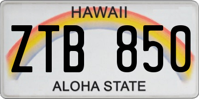 HI license plate ZTB850