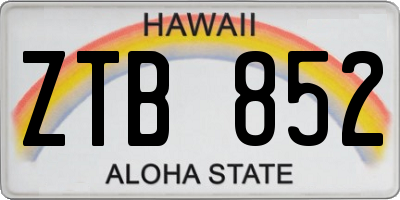 HI license plate ZTB852