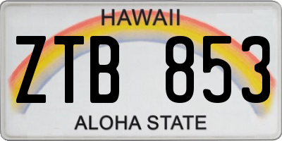 HI license plate ZTB853