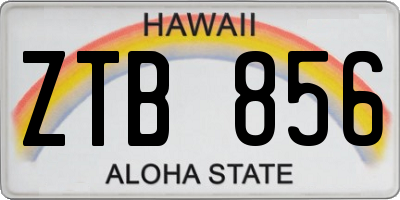 HI license plate ZTB856