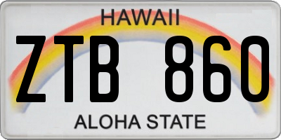 HI license plate ZTB860