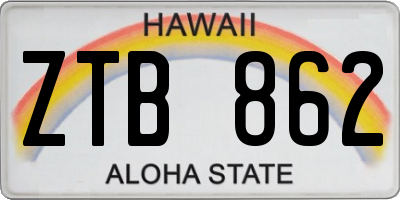HI license plate ZTB862