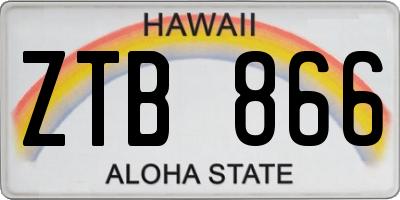 HI license plate ZTB866