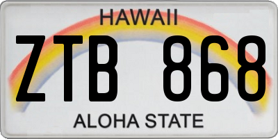 HI license plate ZTB868