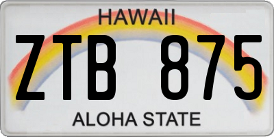 HI license plate ZTB875