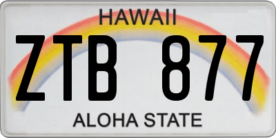HI license plate ZTB877
