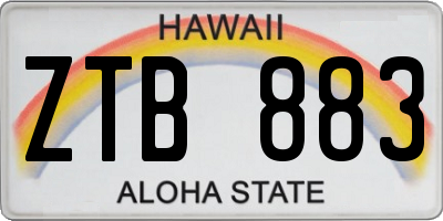 HI license plate ZTB883
