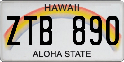 HI license plate ZTB890
