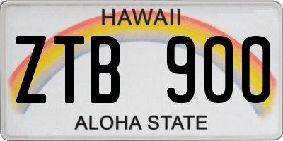 HI license plate ZTB900