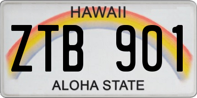 HI license plate ZTB901