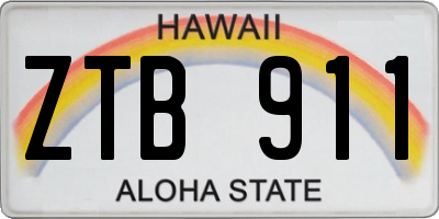 HI license plate ZTB911