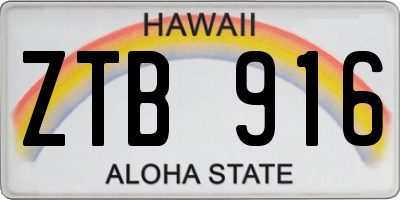 HI license plate ZTB916