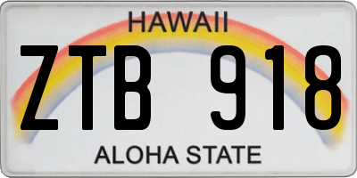 HI license plate ZTB918