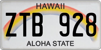 HI license plate ZTB928