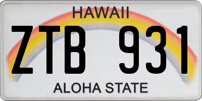 HI license plate ZTB931
