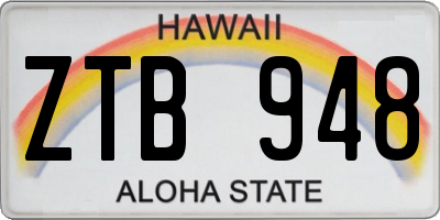 HI license plate ZTB948