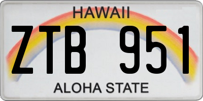 HI license plate ZTB951