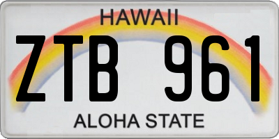 HI license plate ZTB961