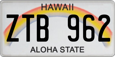 HI license plate ZTB962