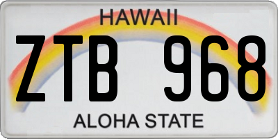 HI license plate ZTB968