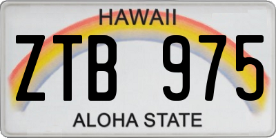 HI license plate ZTB975