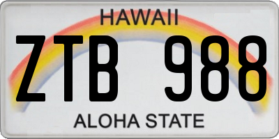 HI license plate ZTB988