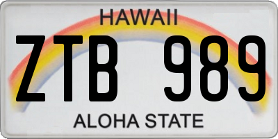 HI license plate ZTB989