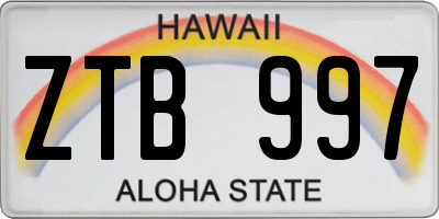 HI license plate ZTB997