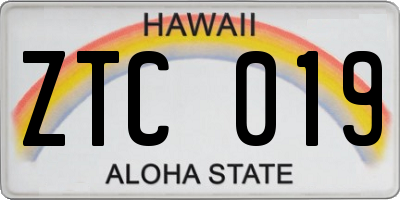 HI license plate ZTC019