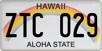 HI license plate ZTC029