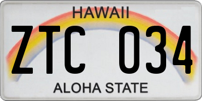 HI license plate ZTC034