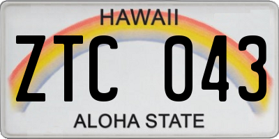 HI license plate ZTC043