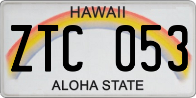 HI license plate ZTC053