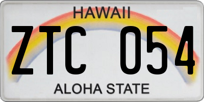 HI license plate ZTC054