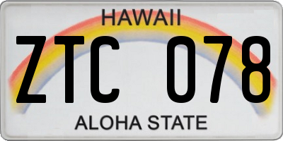HI license plate ZTC078